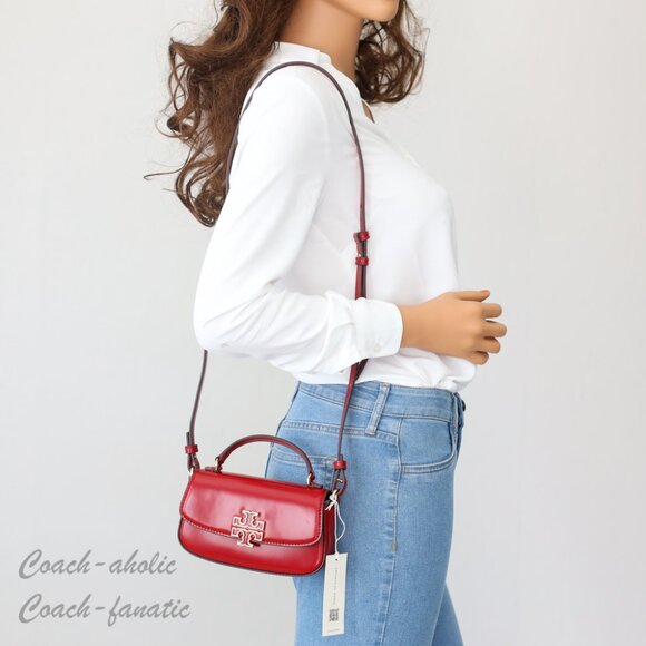Tory Burch Britten Mini Top Handle Crossbody 153726 Bartlett Red NWT - Picture 2 of 11